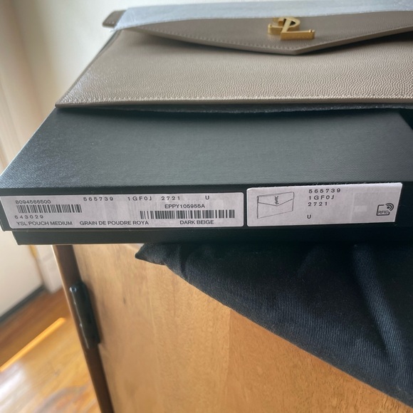 COPY - Saint Laurent Uptown YSL Pouch in Grained Leather NWT - Picture 9 of 10